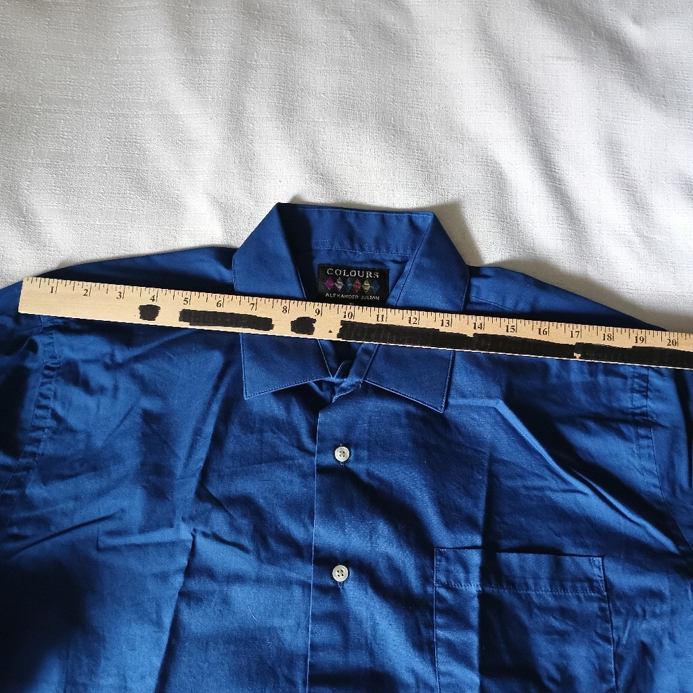 Colours Alexander Julian XL Bright blue button down Long Sleeve Collared - Picture 9 of 10
